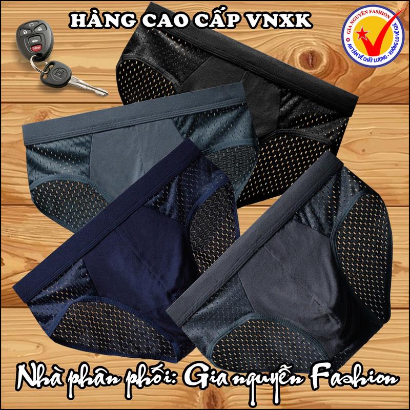 Set 4 Quần lót nam, Quần sịp nam, chất liệu lưới thun lạnh thông hơi, co giãn 4 chiều, lớp lót cotton kháng khuẩn