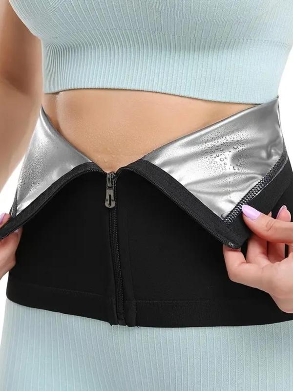 Women's Minimalist Zipper Sauna Sweat Belt, Sweat Waist Trimmer Belt, Tummy Control Fitness Waist Trainer, Sports Compression Belt, Gym Sportswear for Lady, Sport & Outdoor Clothing, Clothes for Women, Gym Wear, Curve Fashion, Gym Clothing 1