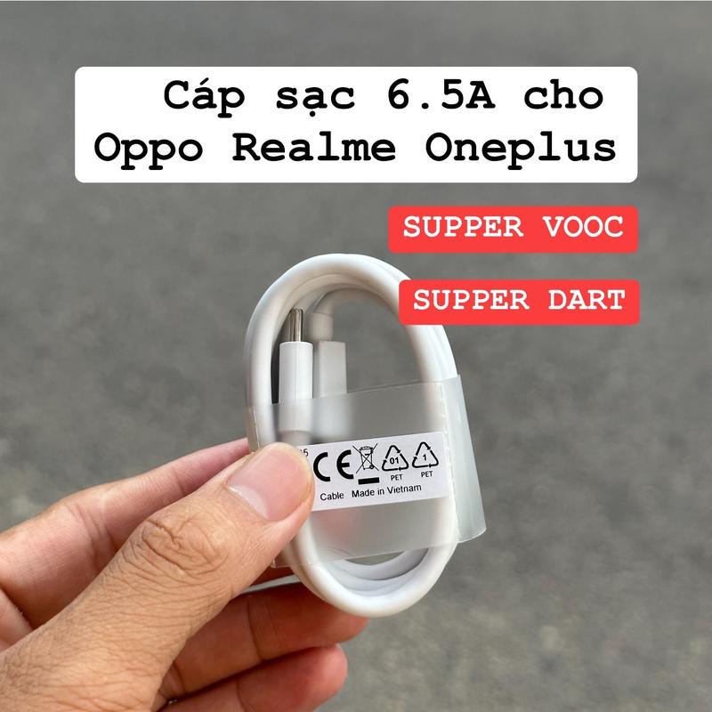 Cáp sạc supper vooc 6.5A 8A, dùng cho củ 30W 33W 65W 67W Supper VOOC Usb type C, BH 12 tháng Phụ Kiện