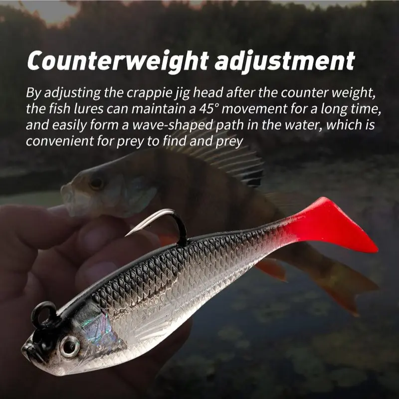 Weedless Pre-rigged Jig Head Paddle Tail Swimbait, 1 Count Multi-species Bass/Trout/Walleye Fishing Lures for Fresh & Saltwater 3