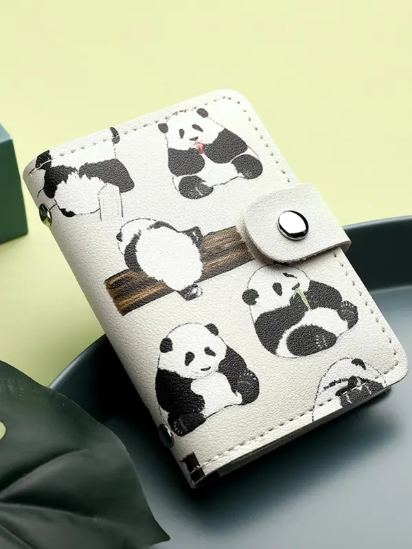 Women's Cute Cartoon Panda Pattern Card Holder, Large Capacity Card Holder, Casual Trendy Versatile High-quality Daily Wallet 5