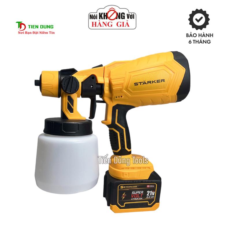 Máy Phun Sơn Pin STARKER Chân Pin Phổ Thông Chỉnh Được Tia Phun