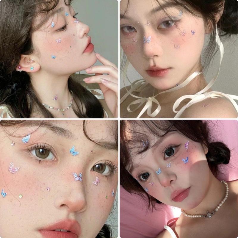 Phụ Kiện Trang Trí Mặt Hình Bướm, Hạt Đá Ngọc Hỗ Trợ Trang Điểm Makeup 4