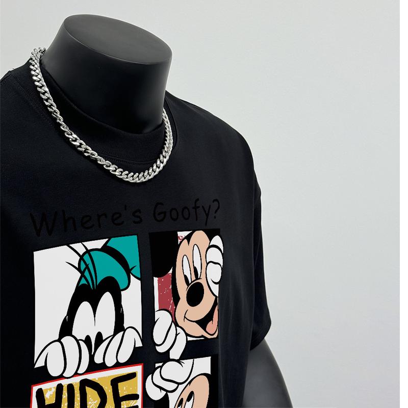 Product Introduction of Áo Thun Hoạt Hình Dáng Rộng Thùng Thình Ngắn Tay, 100% Cotton, Áo Cổ Thuyền, Dành Cho Nam Và Nữ, Unisex Menswear 5