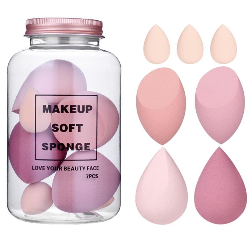Multi-use Beauty Makeup Sponge Set, 7 Counts/set Soft Marshmallow Sponges, Portable Cosmetic Accessories for Women & Girls Gift, Skin Friendly Beauty Sponge,  Makeup Products, Birthday Box for Girl 0