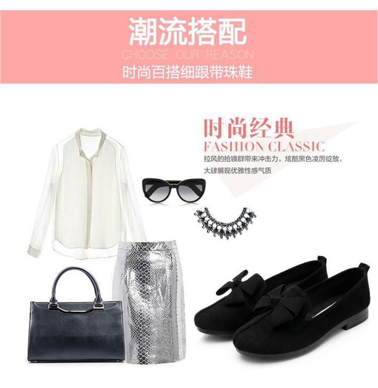 Product Introduction of Spring Old Beijing Cloth Shoes Women's Shoes Black Work Shoes Bow Flat Gommino Women's Shoes Breathable Mom Shoes 4