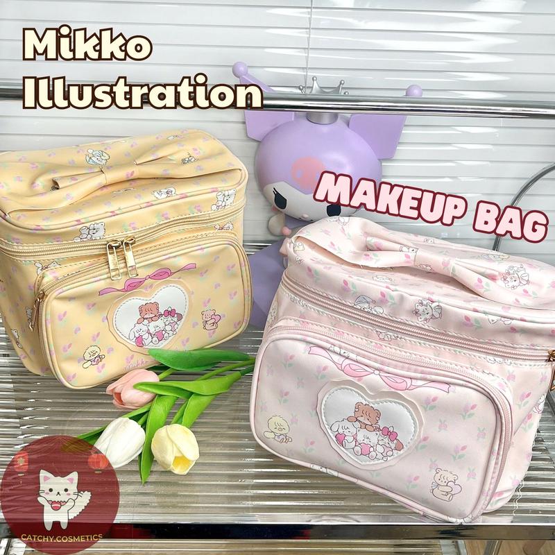 Túi Đựng Đồ Trang Điểm Makeup Cỡ Lớn Hoạ Tiết Mikko Đáng Yêu Size L Có Khoá Kéo Đa Năng Tiện Lợi Đi Du L