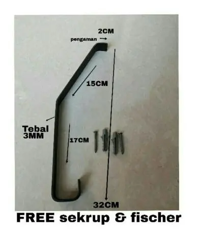 Gantungan Helm Dinding satuan