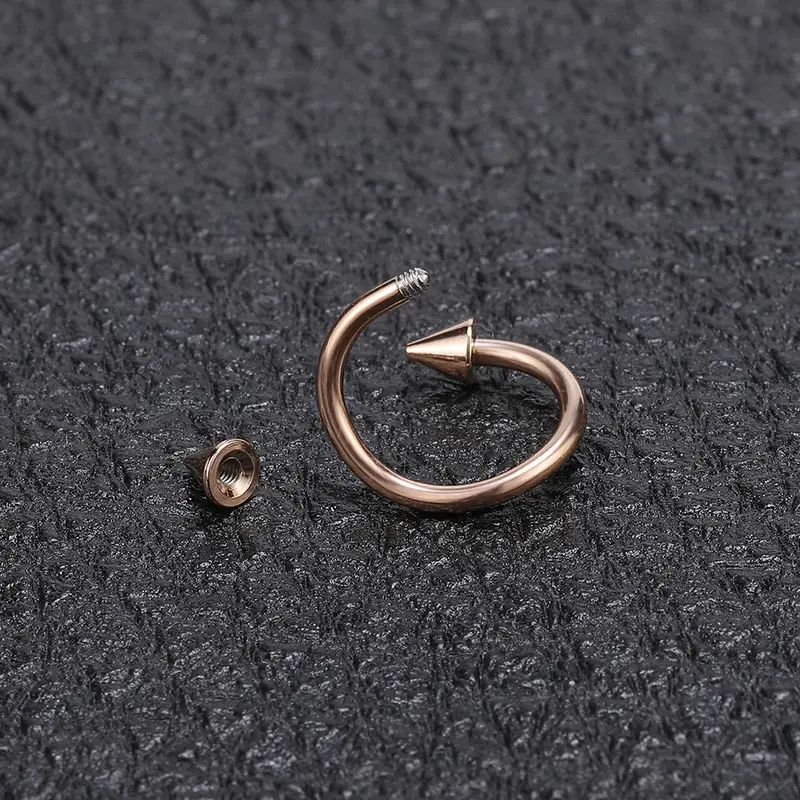 Stainless Steel Hoop Earrings Cartilage Lip Piercings Spiral Nose Rings Nostril Piercings Round Earrings 3