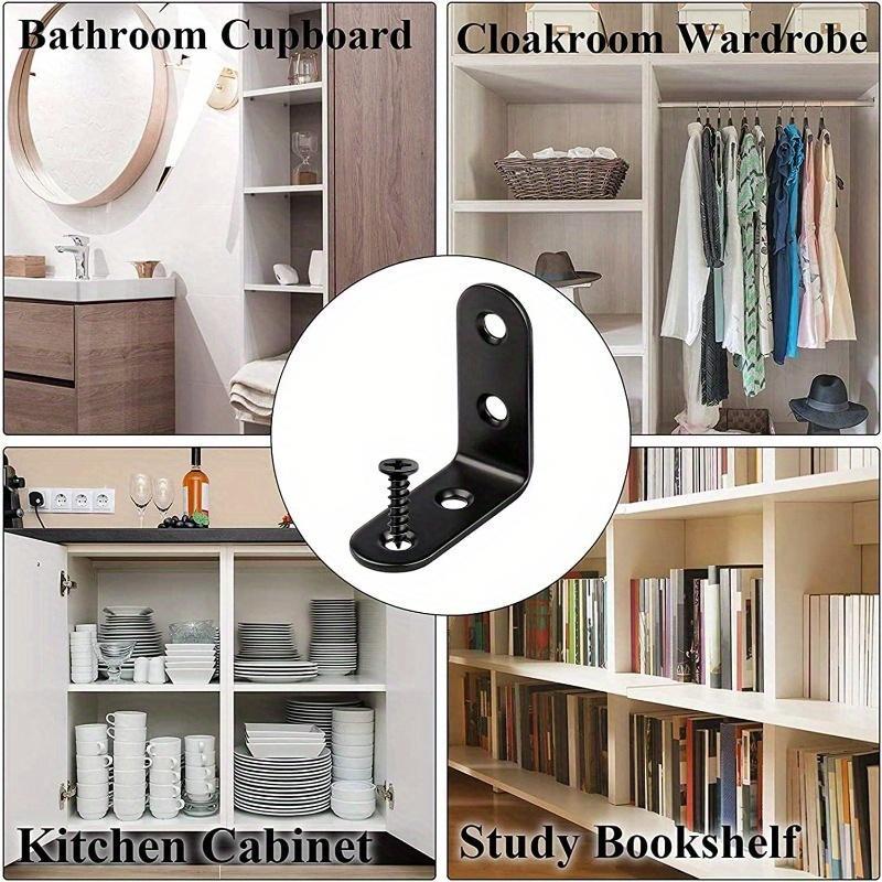 Product Introduction of L Shaped Corner Bracket with Screws, 90° Right Angle Bracket Fastener, Suitable for Wood, Shelf, Furniture, Window, Cabinet 5
