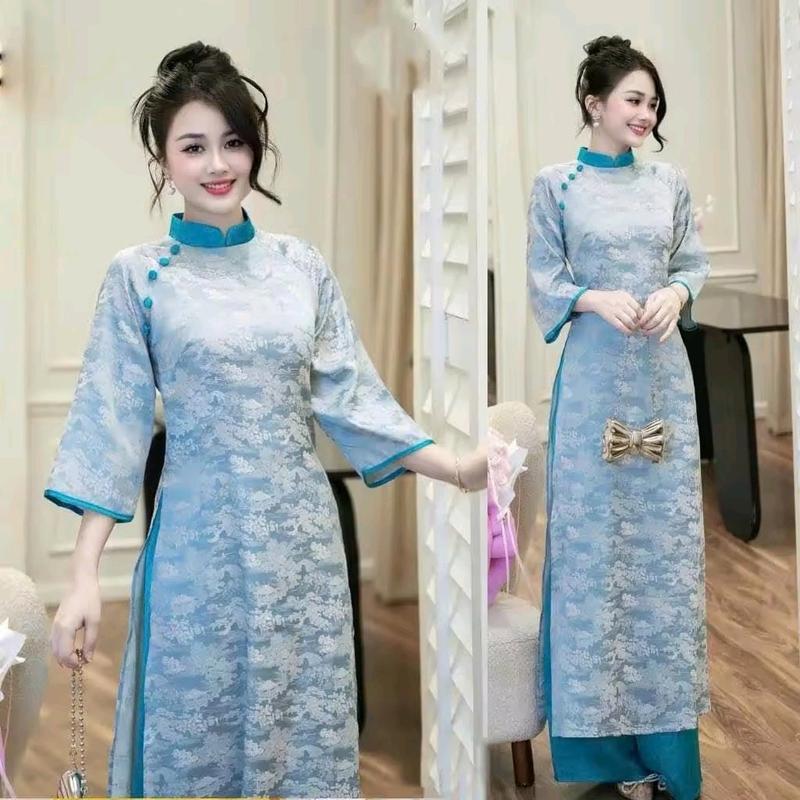Set Gấm Tết Cực Xinh 2025 Nữ Women Top - Áo Nhung Kem Dress áo đỏ l đóng ngọc trang phục truyền thống