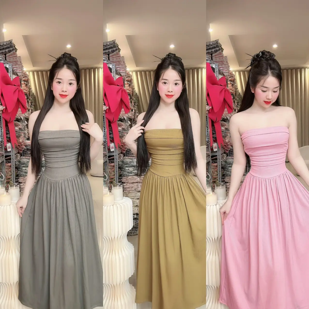 (P83) Đầm mindi xoè bồng thiết kế xếp ly cách điệu tôn dáng váy xinh sang chảnh đầm đi tiệc đi làm đi chơi by Thương Lê P83