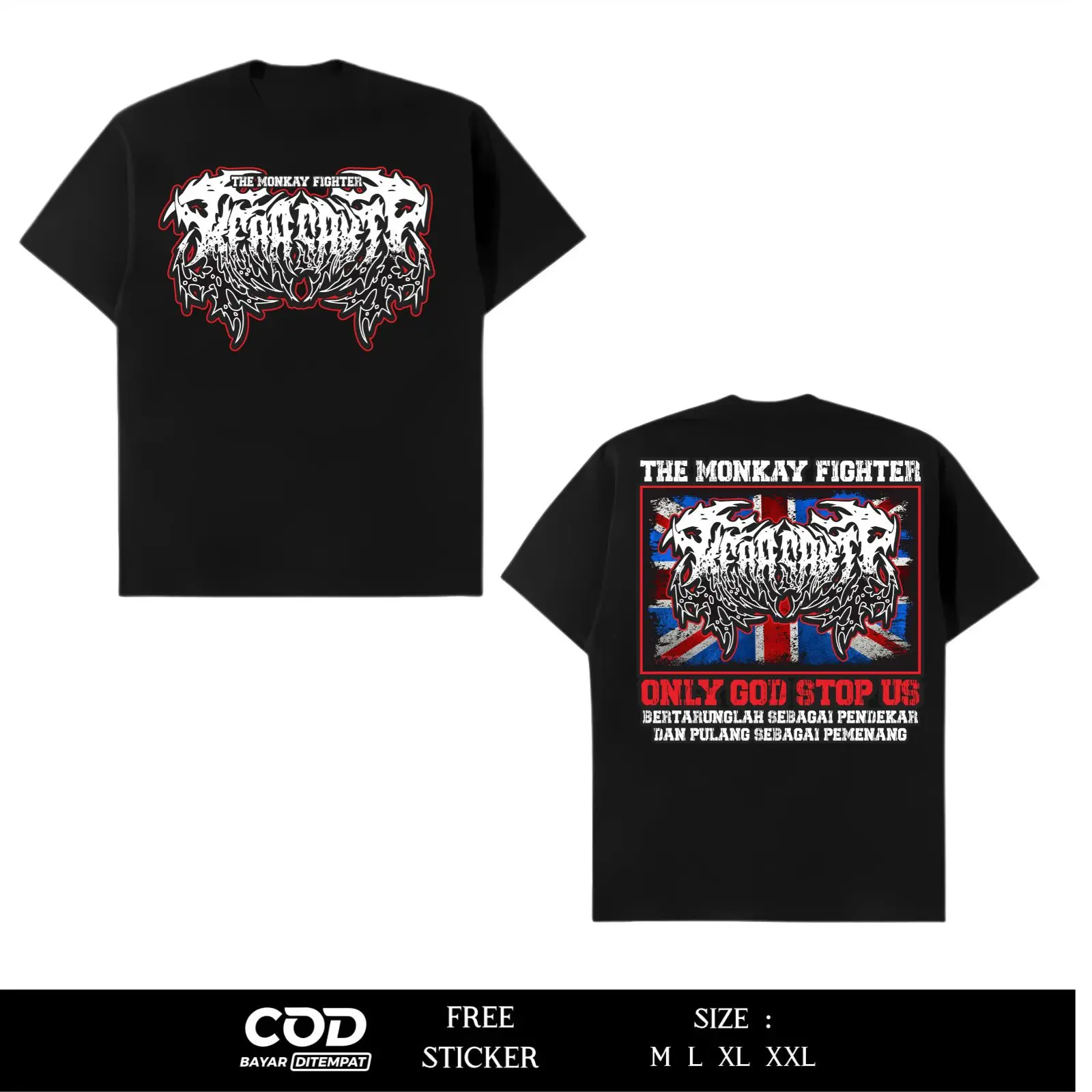 Kaos IKSPI Kera Sakti The Monkay Fighter Only God Stop Us Sablon DTF