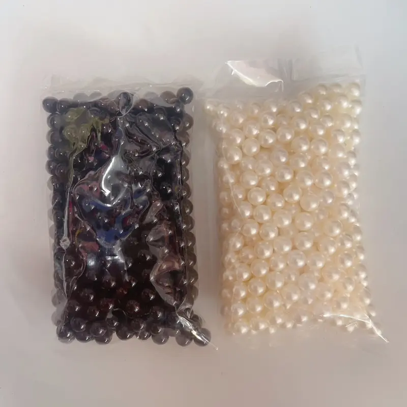 100g hạt giả ngọc không lỗ sử dụng chấu để đóng màu kem và đen 2