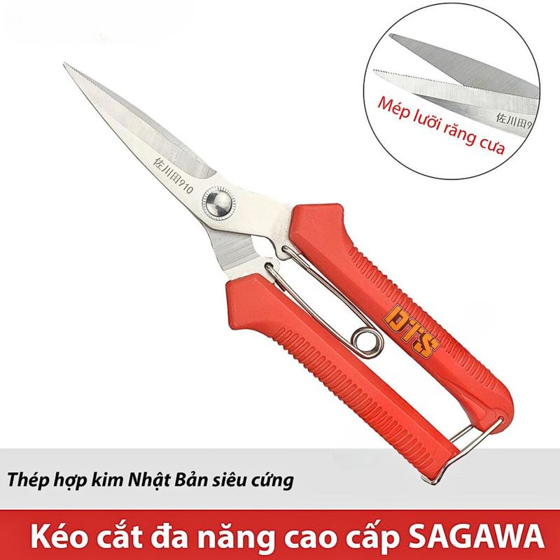  Kéo cắt đa năng chuyên nghiệp SAGAWA 185mm thép hợp kim Nhật Bản siêu sắc độ bền vượt trội kéo cắt dây điện cắt nhựa 
