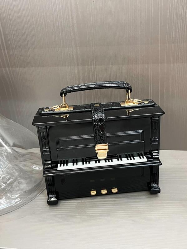 Women's Cute Piano Design Handbag, Trendy Novelty Creative Handbag, Fashionable Handbag for Banquet & Party & Daily Use for Women & Girls Unique Purse 2