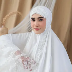 Mukena Putih Dewasa Jumbo Renda Bahan Adem Lembut Katun Rayon Premium | Mukenah Telekung Sultan Andara Mewah Muslim Bordir