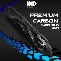 Gambar Pelindung Knalpot Vario 110 FI 2014 LED Hitam Polos Light Black Premium Carbon Cover Tutup Tameng Kenalpot Exhaust Muffler - Premium Black Carbon dari IND Onderdil Kota Bandung 1 Tokopedia