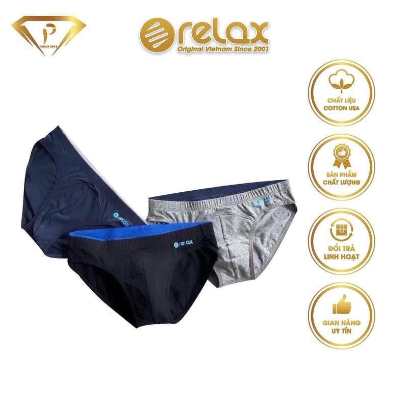 Quần lót nam RELAX RLTK068 quần lót Cotton USA , quần lót lưng nhỏ Sịp Menswear Đen Boxer Quần Boxer