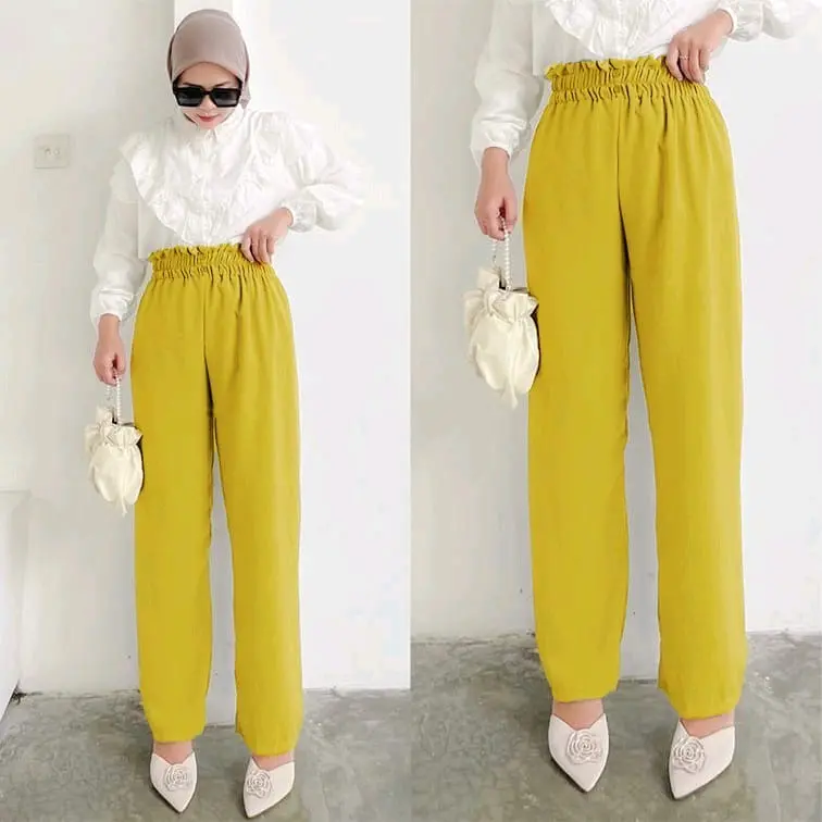 Celana Panjang Bawahan Muslim Polos Basic Casual 4