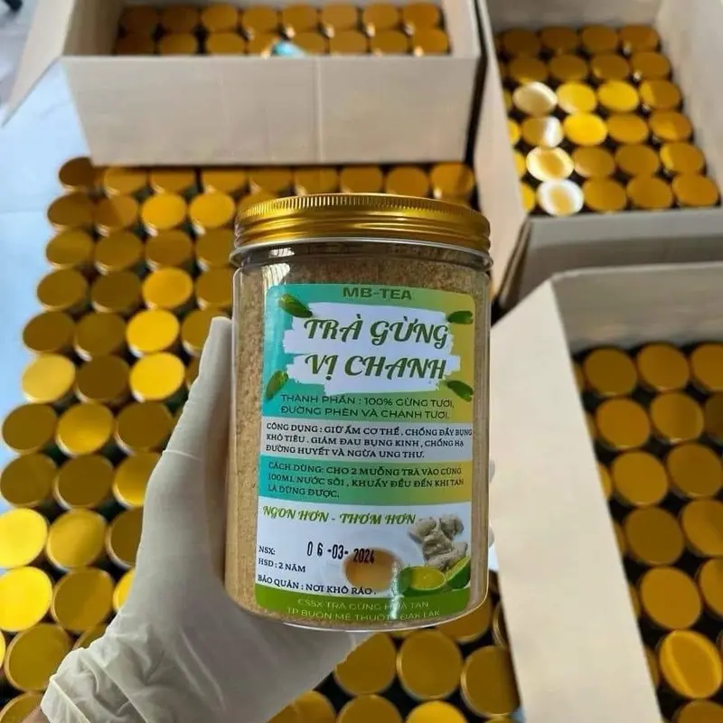 Trà gừng vị chanh 500g - Đường phèn, Nước cốt gừng, Nước cốt chanh - Tea, Nước Trà 5