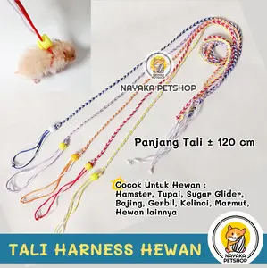Tali Tuntun Hamster Harness Tupai Harnes Badan Sugar Glider Gerbil Bajing Marmut Kelinci Kadal