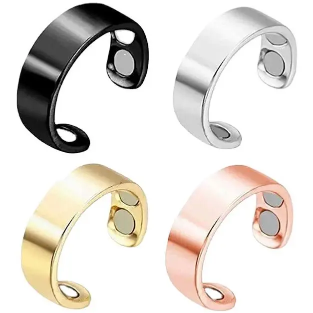 Electroplated rose gold ring men's dual magnetic health opening magnet ring