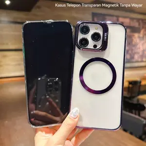 "IP Phone 14 Promax dengan Elektroplakat Kotak Telepon Magnetik Transparan, Lensa Penuh Tak Terlihat, Edisi IP Phone13 yang Menyegarkan"