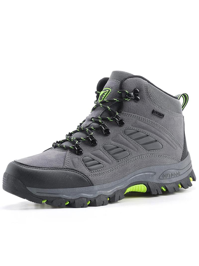 Product Introduction of Men's Colorblock Patchwork Lace Up Hiking Shoes, Casual Comfortable Breathable Non-slip Outdoor Walking Shoes, Lightweight Work Shoes for Camping & Outdoor Walking 3
