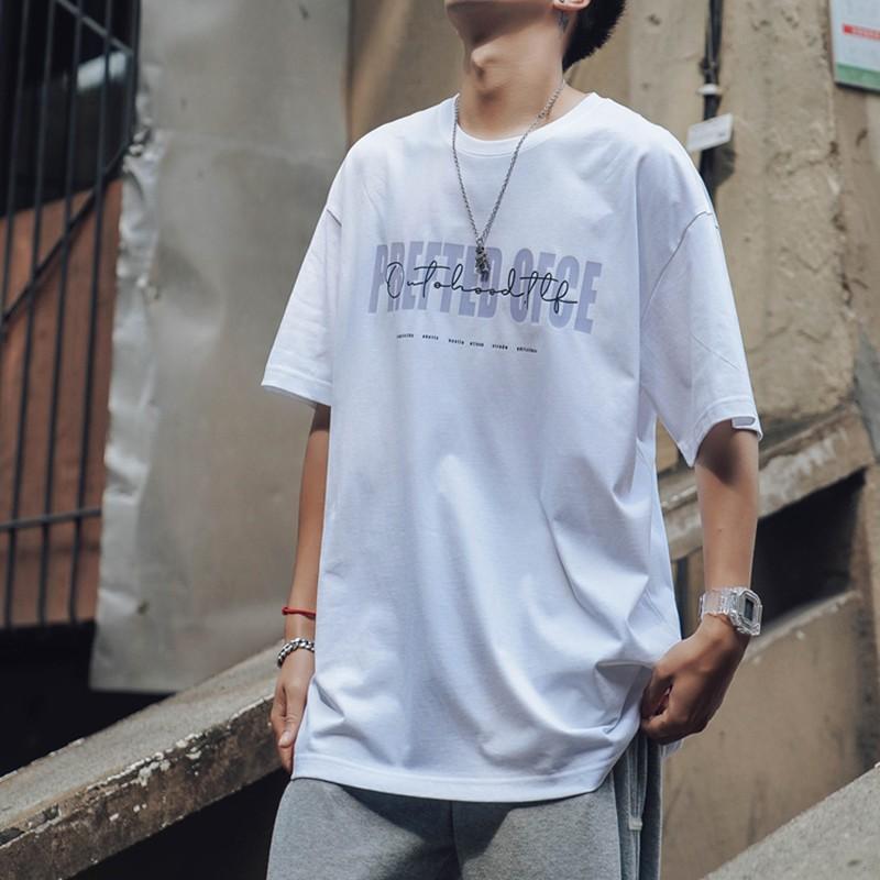 Áo thun unisex tay lỡ nam nữ phông form rộng teen cổ tròn oversize cotton giá rẻ basic đenl PREFTED 1