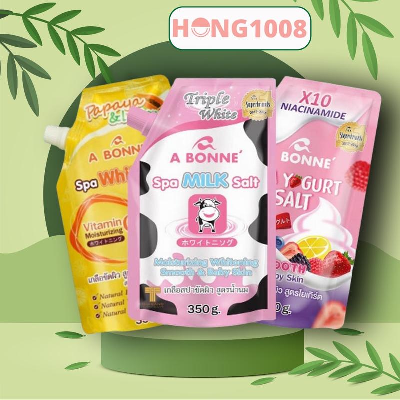 Muối Tắm Sữa Bò Tẩy Tế Bào Chết A Bonne Spa Milk Salt 350gr của Thái Lan có 3 màu shop Hong1008