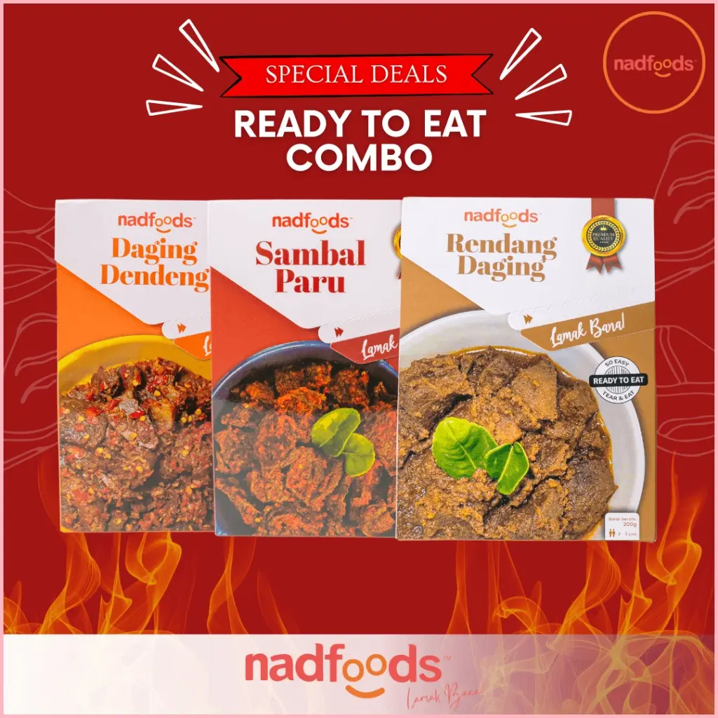 RTE Combo : Daging Dendeng, Sambal Paru & Rendang Daging | Ready to Eat ...