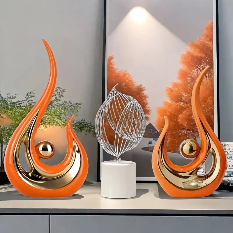 2 modern abstract resin sculptures, suitable for multiple scenes, perfect for decoration or gift giving.Ideal for Home, Bedroom, Office, Student Gifts, Perfect for Hanukkah, Thanksgiving, New Year, Graduation - No E Decoration Items Interior 2