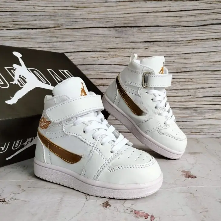 Sepatu JRDN Anak High White Gold Fashion 0