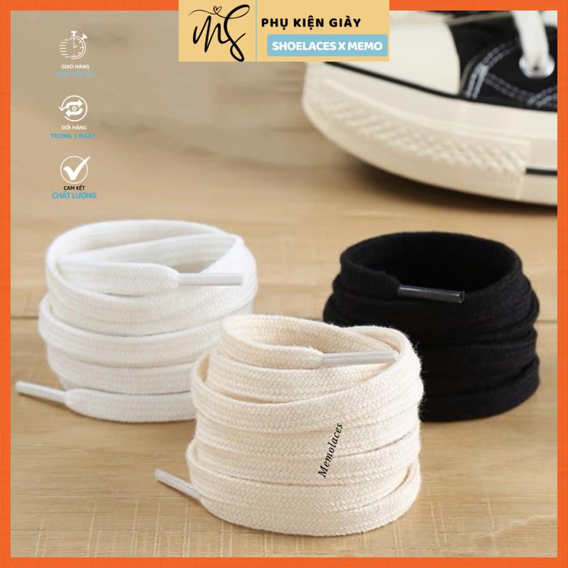 Dây giày thể thao dành cho giày converse 1970s thể thao chính hãng memo vải canvas màu trắng đen kem phù hợp với giày adidas, MLB, Vans, JD..