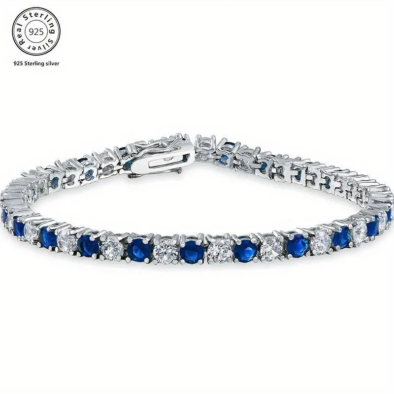 1pc Italian Luxury 925 Silver Moissanite Inlaid Bracelet, Designed By Italian Designers, Handmade, Perfect Anniversary Gift For Wife, Suitable For Various Occasions Like Banquets, Included Exquisite Jewelry Box 1