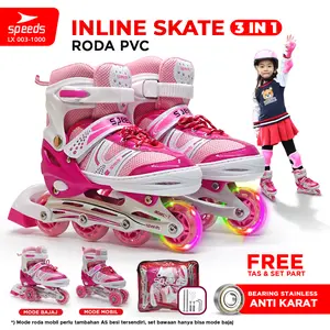 SPEEDS Sepatu Roda Anak Remaja Dewasa Inline Roda Full Karet PU Laki Perempuan Outdoor 003-1000