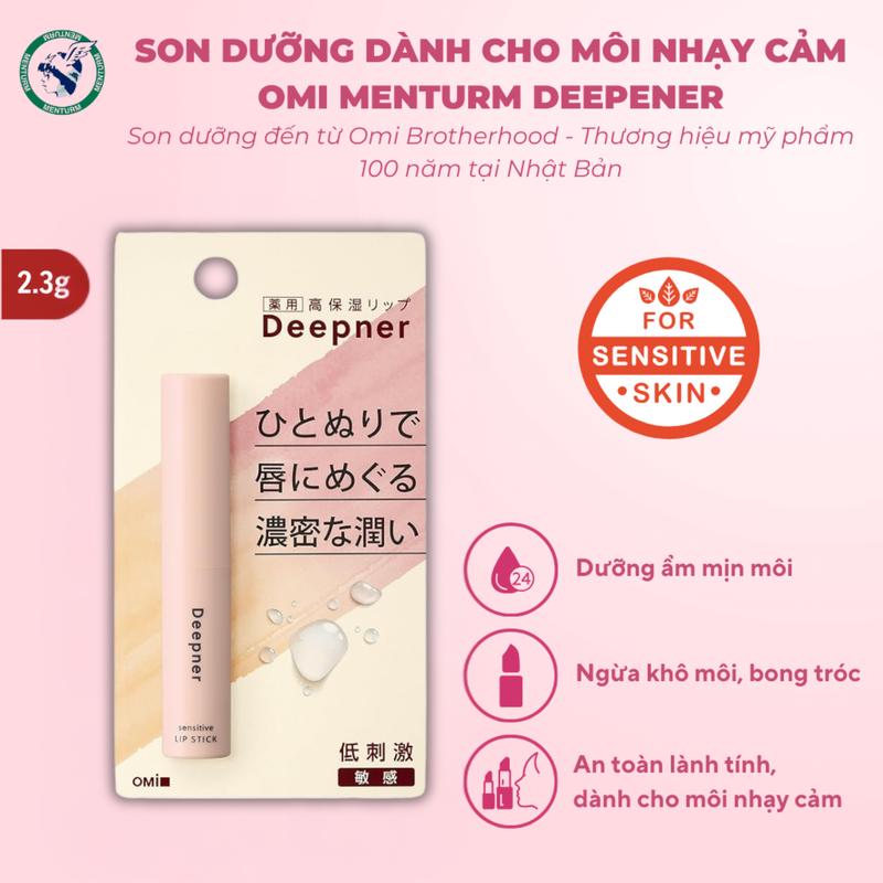 Son Dưỡng Môi Chống Nắng Omi Menturm Deepener Nhật Bản 2.3g thỏi