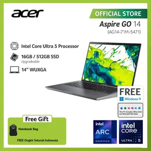 ACER LAPTOP ASPIRE GO 14 AG14-71M-5471 14" WUXGA INTEL CORE ULTRA 5 125H RAM 16GB STORAGE 512GB SSD INTEL ARC GRAPHICS WINDOWS 11