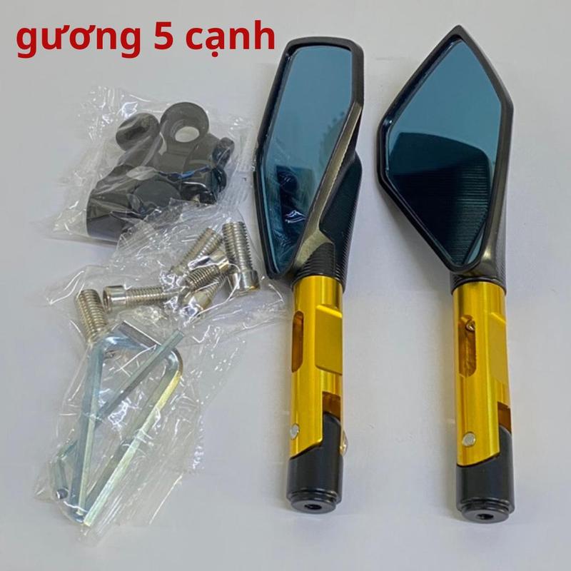 Gương rizoma 5 cạnh xoay 360 độ gắn các dòng xe như wave sirius exciter winner hàng loại 1 chất lượng cao
