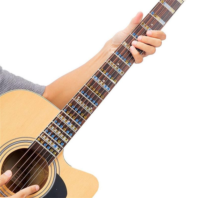 BEHUO Musical Instrument Guitar Accessories Beginner Electric Guitar Musical Scale Fingerboard Stickers Guitar Note Sticker Guitar Scales Stickers Fretboard Sticker Guitar Chord Stickers 4