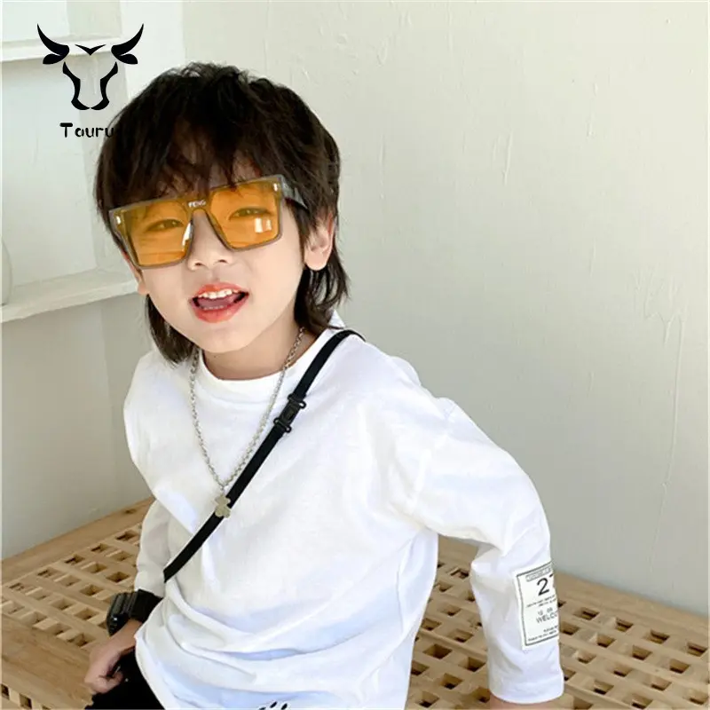 Kính Râm Trẻ Em, Phong Cách Hàn Quốc, Thiết Kế Một Mảnh INS, Phong Cách Cổ Điển Móng Tay Hạt Gạo, Thời Trang Ngầu Thích Hợp Cho Trẻ Em 1