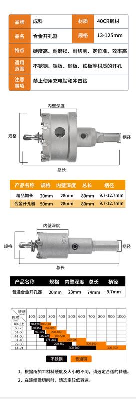 Product Introduction of Lengthened Alloy Tapper Hard Alloy Stainless Steel Hole Opener Metal Aluminum Alloy Iron Plate Reaming Drill Bit 2