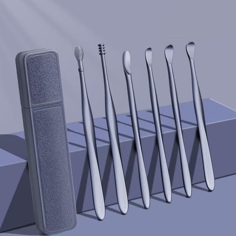 Product Introduction of 6pcs/Set Ear Cleaning Kit Ear Picking Tool Set Pocket Ear Wax Remover Cleaner Spoon Protector Ear Pick Organizer Case 25