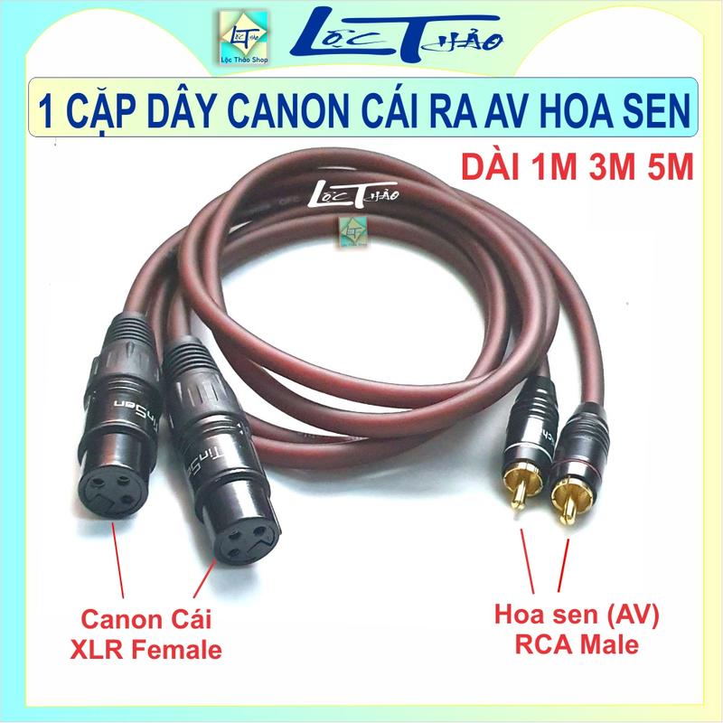 1 Cặp Dây Canon Cái ra AV Hoa Sen Dài 1M 3M 5M - Dây Canon ra AV - Dual XLR 3-pin Female To Dual Rca Male Audio Cable