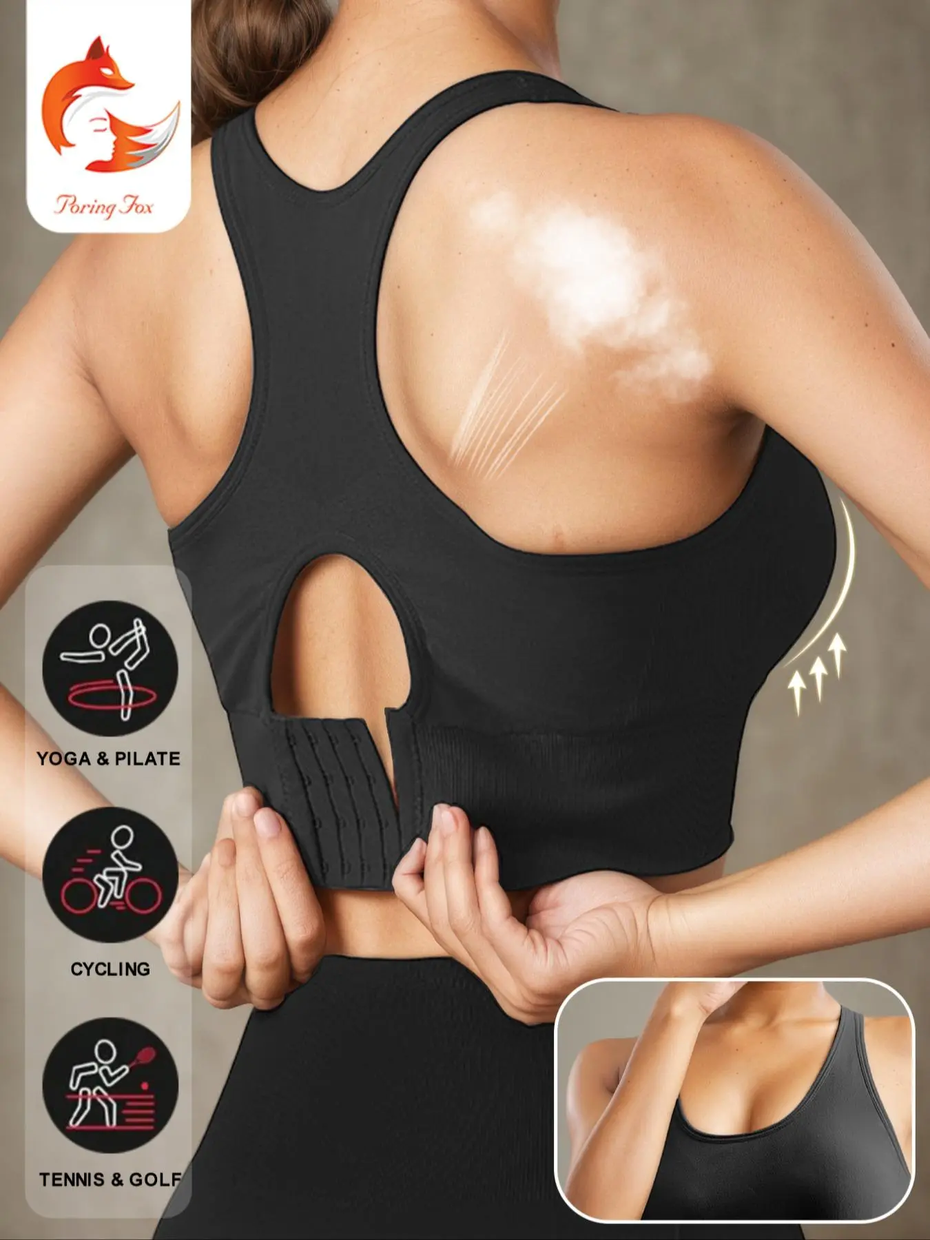 Women's Solid Cut Out Wireless Sports Bra, Breathable Comfortable Sports Bra, Ladies Sportswear for Yoga Gym Workout Running