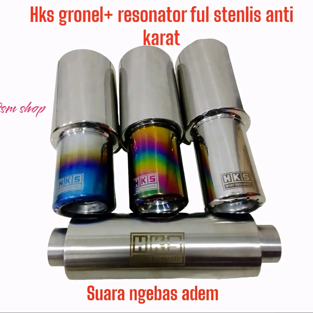 knalpot mobil hks gronel + resonator untuk mobil bensin L300 cary futura ss ertiga apv granmax dll