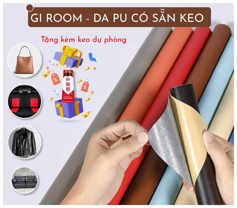 Tặng kèm keo dự phòng Miếng dán vải da PU tự dính KHỔ LỚN sửa chữa Ghế Sofa ghế da