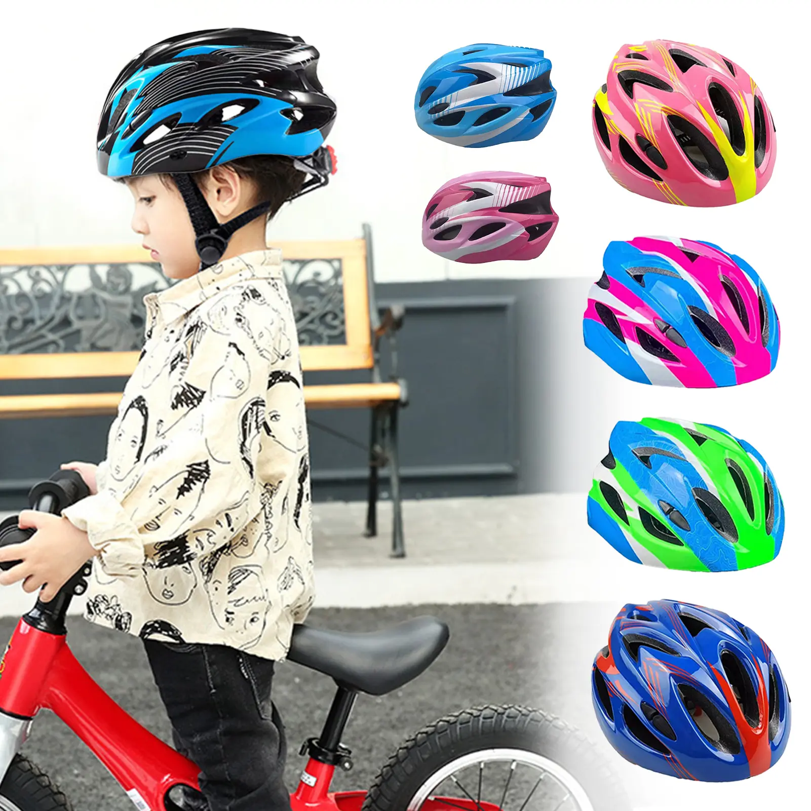 Mũ Bảo Hiểm Xe Đạp Trẻ Em, Nhiều Màu Sắc, Siêu Nhẹ, Thoáng Khí, Lót PC EPS Trơn Thích Hợp Cho Trẻ Mới Biết Đi Và Trẻ Em, Thích Hợp Để Trượt Patin Và Xe Tay Ga, Sử Dụng Ngoài Trời, [MEI]
