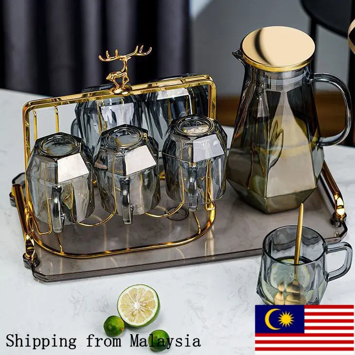 Bình Nước Lạnh, Thủy Tinh Cao Cấp, Thiết Kế Kim Cương, Bộ Gia Dụng, Giá Để Cốc, Giá Cả Phải Chăng, Sang Trọng, Chịu Nhiệt Độ Cao, Thích Hợp Cho Phòng Khách